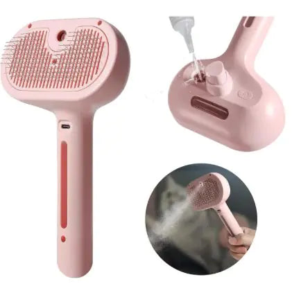MistyBrush Pet Groomer for Cats and Dogs De-Shedding and Detangling Tool - Lumo