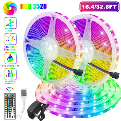 RGB LED Strip Lights 32ft with Remote and Memory Function Waterproof - Lumo
