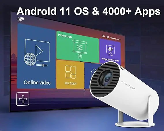 4K HD Portable Mini Projector With WiFi Bluetooth And Smart Android - Lumo