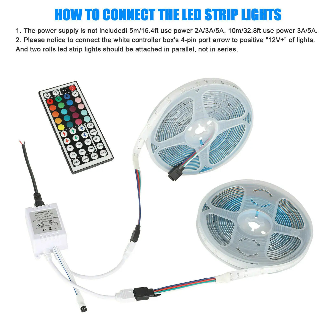 RGB LED Strip Lights 32ft with Remote and Memory Function Waterproof - Lumo