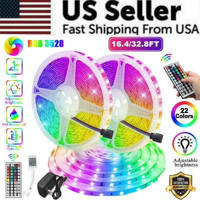 RGB LED Strip Lights 32ft with Remote and Memory Function Waterproof - Lumo