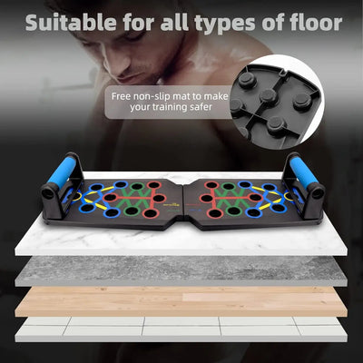 28 In 1 Color Coded Push Up Board for Effective Strength Training at Home - Lumo
