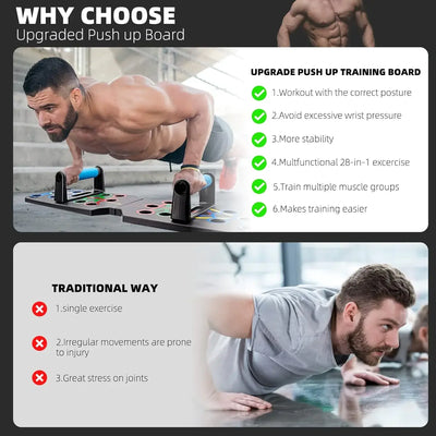 28 In 1 Color Coded Push Up Board for Effective Strength Training at Home - Lumo