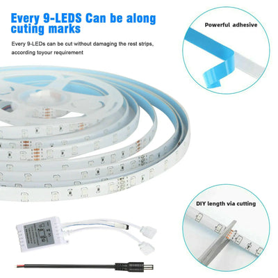 RGB LED Strip Lights 32ft with Remote and Memory Function Waterproof - Lumo