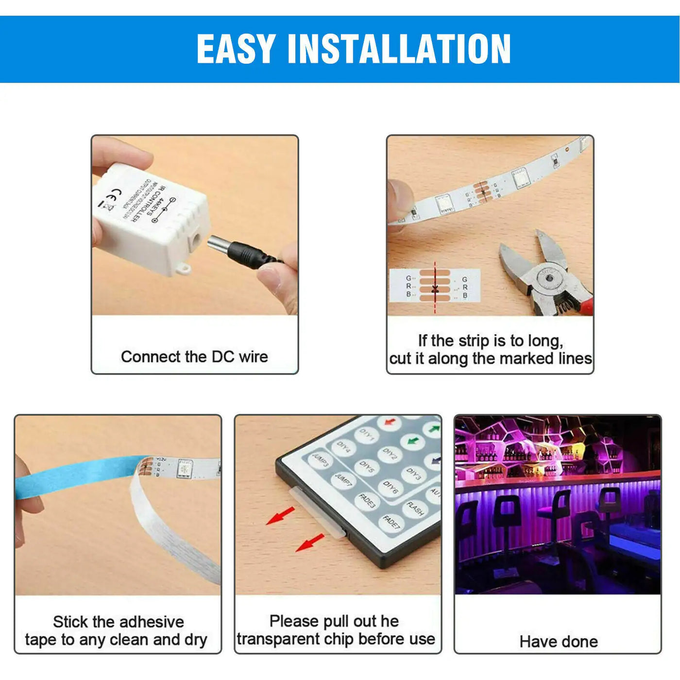 RGB LED Strip Lights 32ft with Remote and Memory Function Waterproof - Lumo