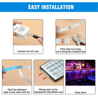 RGB LED Strip Lights 32ft with Remote and Memory Function Waterproof - Lumo