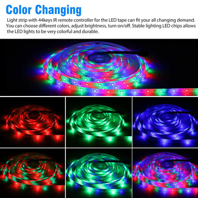 RGB LED Strip Lights 32ft with Remote and Memory Function Waterproof - Lumo