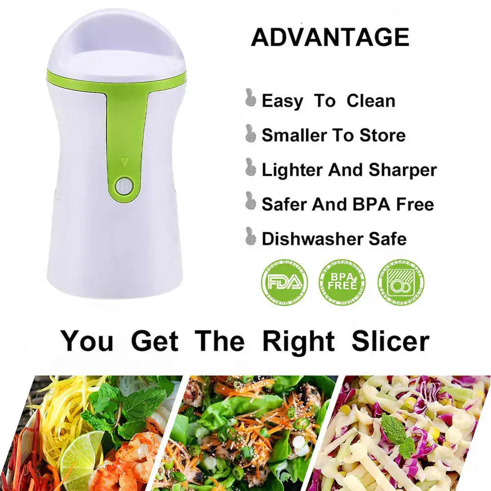 Compact Vegetable Slicer and Spiralizer